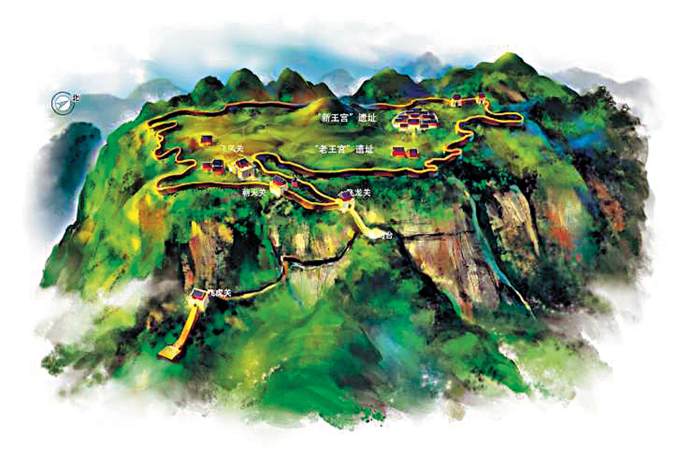 　　圖：海龍囤總體面貌三維復原圖（網絡圖片）