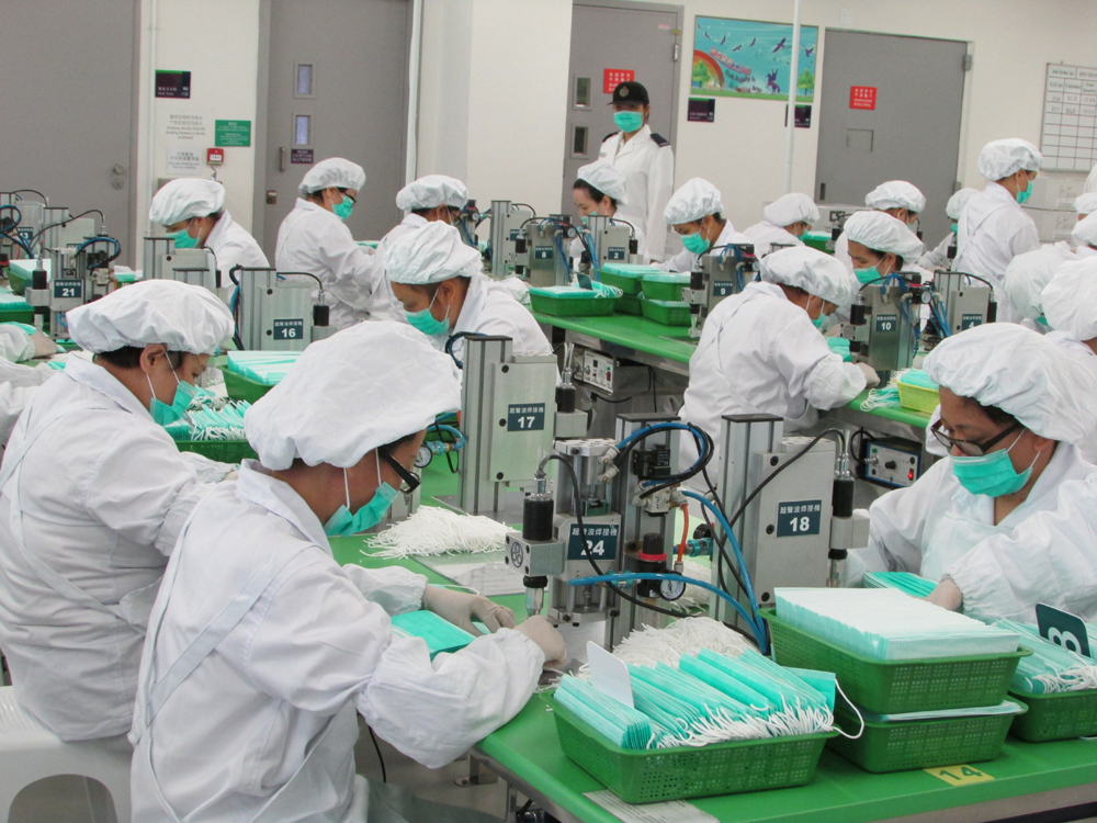 　　圖：羅湖懲教所是香港唯一生產口罩的懲教院所，產品以往只提供政府部門包括衛生署、食環署及消防處等人員使用\資料圖片
