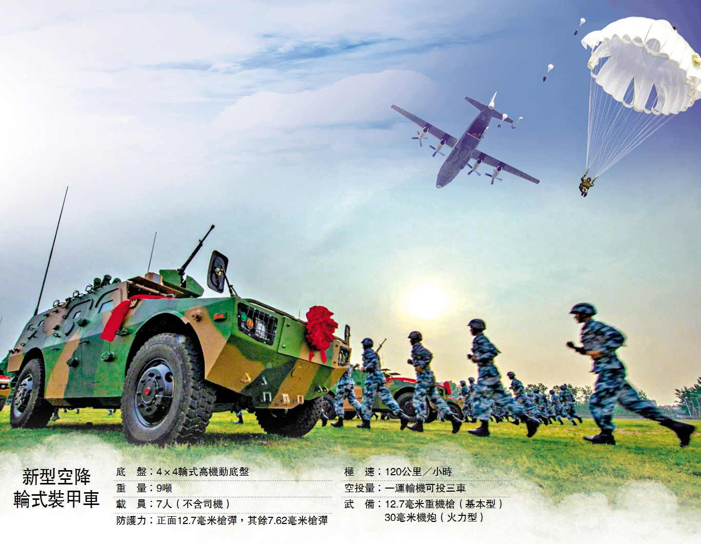 　　圖：5月6日，首批新型4×4輪式裝甲車率先列裝空降兵駐鄂北某合成旅\網絡圖片