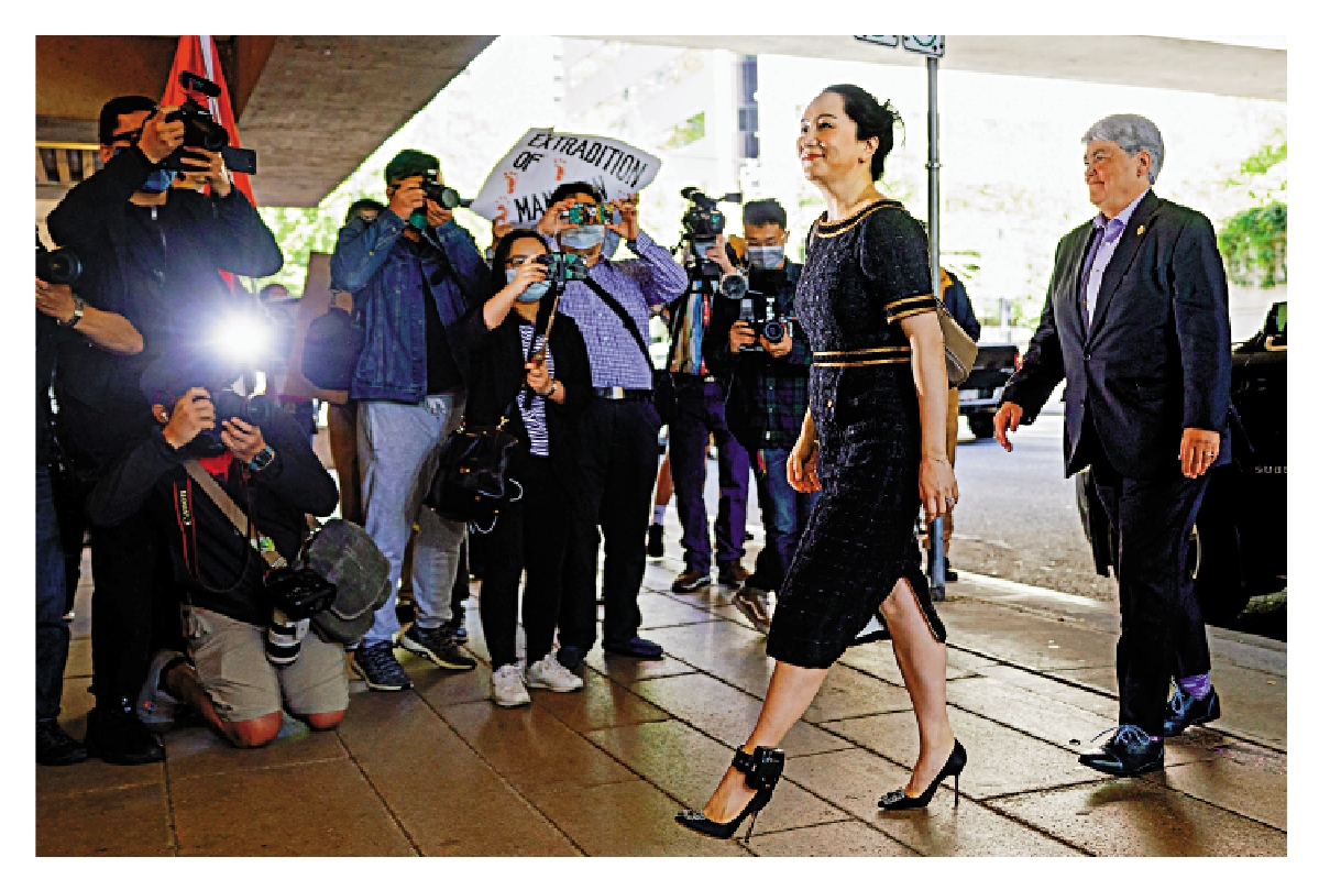 　　圖：陸慷接受專訪時表示，孟晚舟事件不是司法問題，而是政治事件。圖為5月27日，在加拿大溫哥華，華為副董事長兼首席財務官孟晚舟出席法庭聽證會/資料圖片