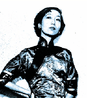 　　圖：張愛玲在蘭心照相館拍下這張流傳甚廣的照片