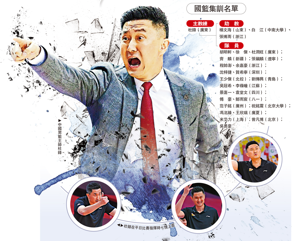 　　圖：中國男籃主帥杜鋒