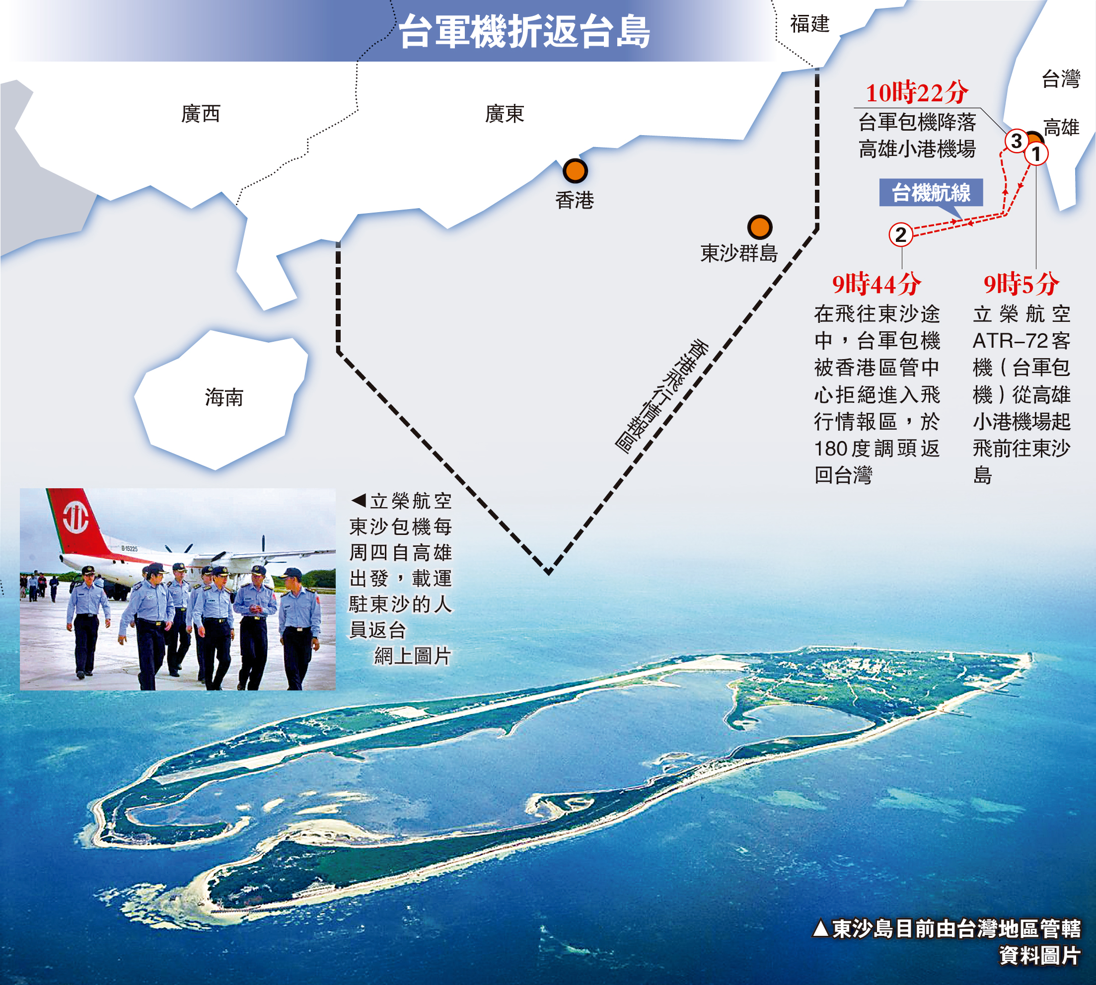香港禁進入台軍東沙島包機折返- 大公報
