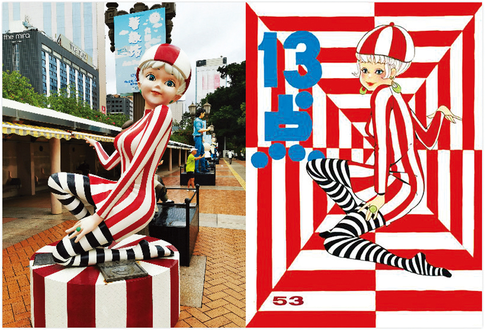 　　圖：1:1的「13点」雕塑永久擺放在尖沙咀漫畫星光大道