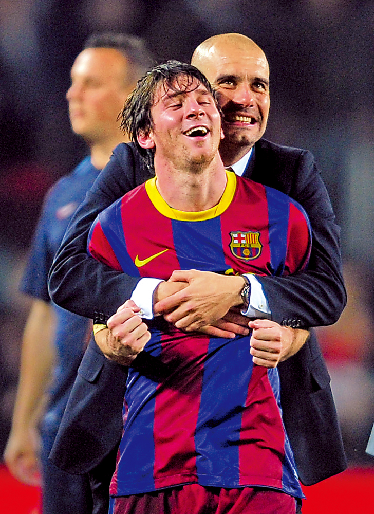 　　圖：哥迪奧拿（後）和美斯在巴塞合作愉快