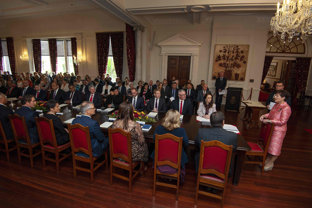 　　圖：新西蘭總理阿德恩的政府11月6日在惠靈頓宣誓就職\資料圖片