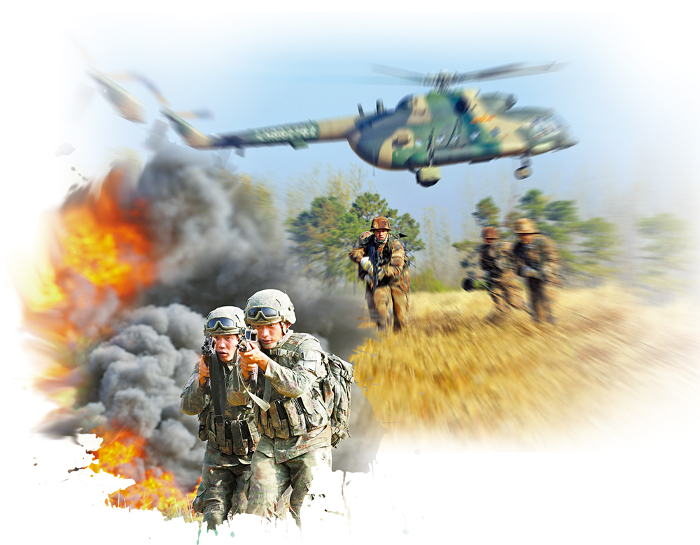 　　圖：空軍和陸軍各自組建了空中突擊旅\資料圖片