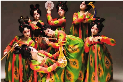 　　圖：生動俏皮的《唐宮夜宴》舞蹈。\視頻截圖