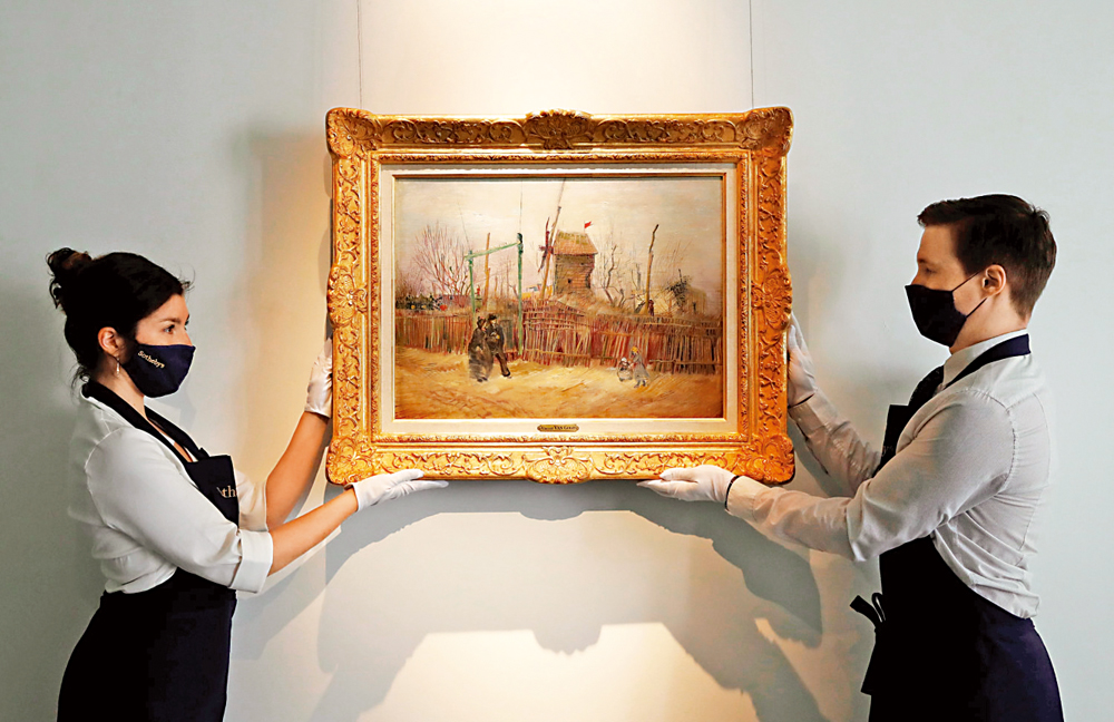 　　圖：梵高《蒙馬特街景》繪於一八八七年。\路透社