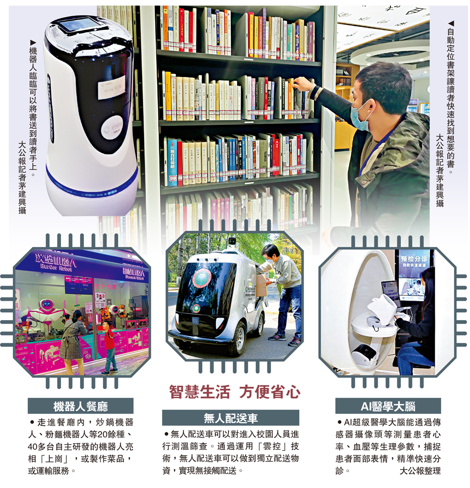 　　圖：自動定位書架讓讀者快速找到想要的書。\大公報記者茅建興攝