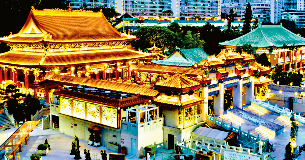 　　圖：市民若身處黃大仙中心南館高樓層可影到寺廟全景。\陳志光供圖