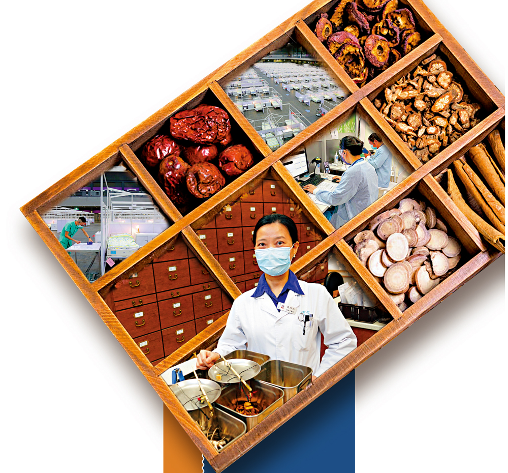 　　圖：醫師黃玲玲表示，在亞博館期間，專家小組會定期檢視成效，因應患者實際情況，不時調整方劑。\大公報記者梁堅攝