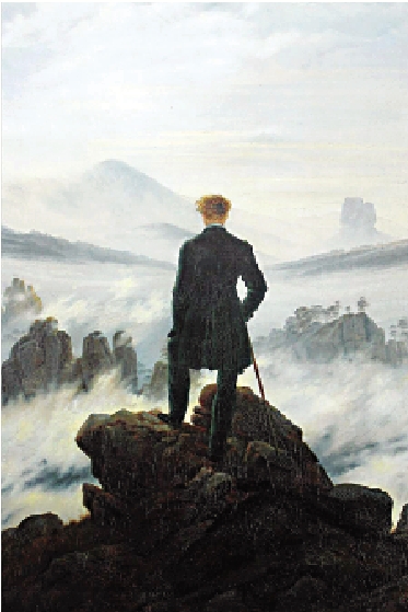 　　圖：弗雷德里希畫作《霧海上的旅人》與李斯特「巡禮之年」中的《鄉愁》意境相似。/作者供圖