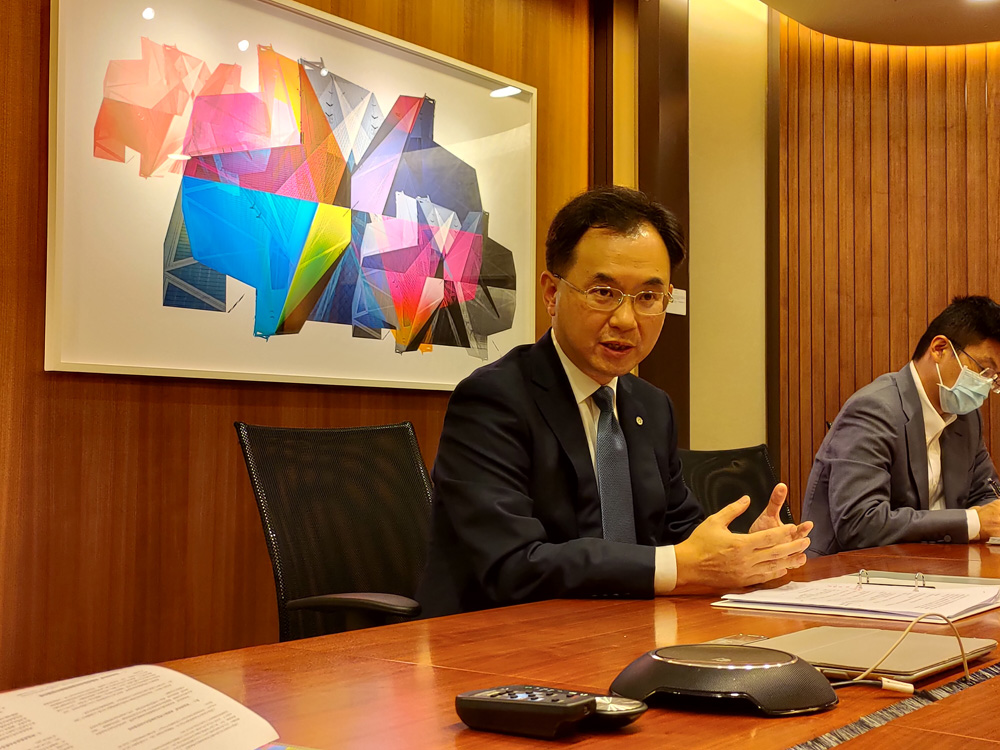 　　圖：陳文表示，期望中銀香港在理財通的市場份額可爭取前列位置。\大公報攝