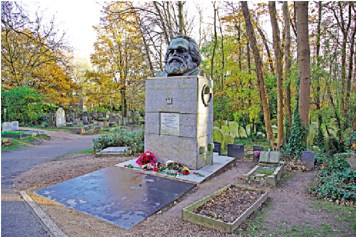 　　圖：北倫敦海格特公墓內的馬克思墓碑。/資料圖片