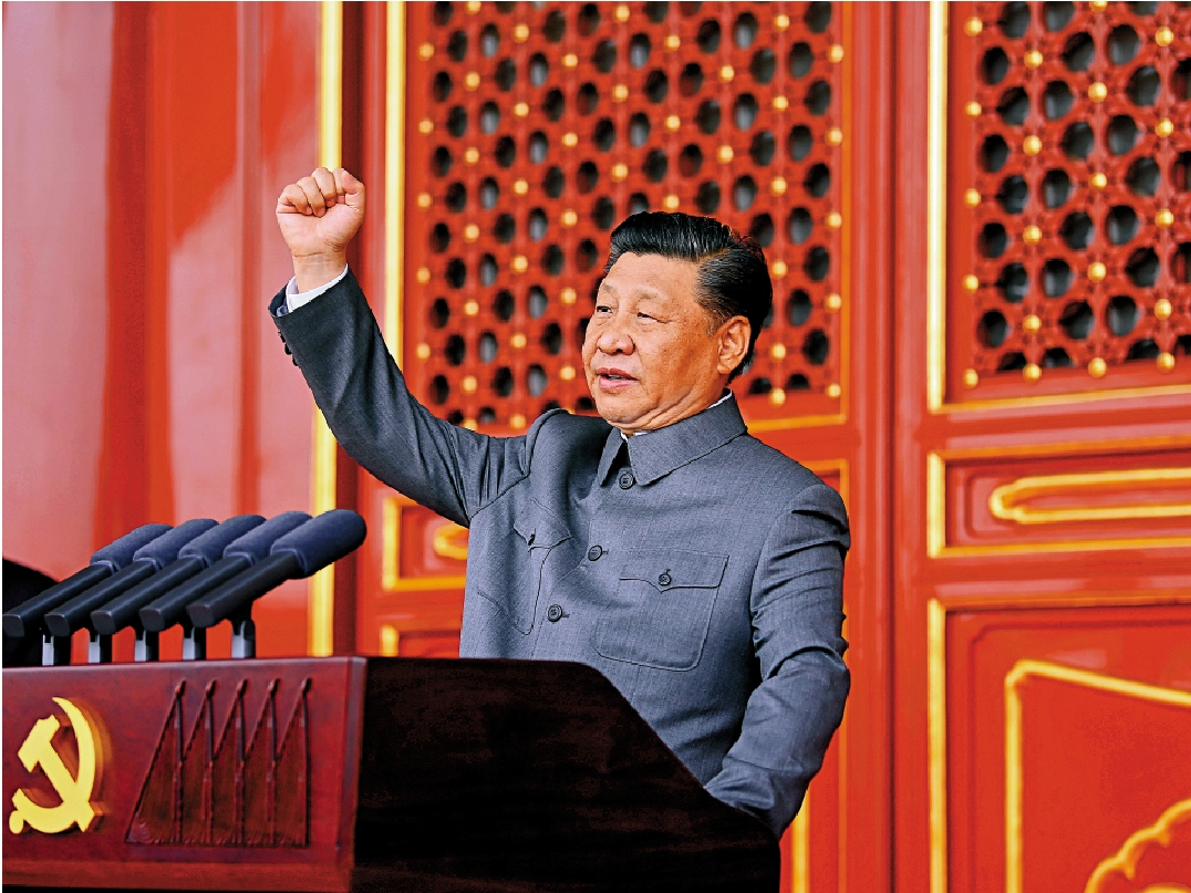 　　圖：7月1日上午，慶祝中國共產黨成立100周年大會在北京天安門廣場隆重舉行。中共中央總書記、國家主席、中央軍委主席習近平發表重要講話。\新華社