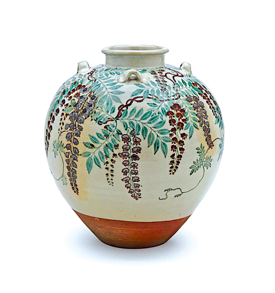 　　圖：色繪藤花文茶壺。\資料圖片