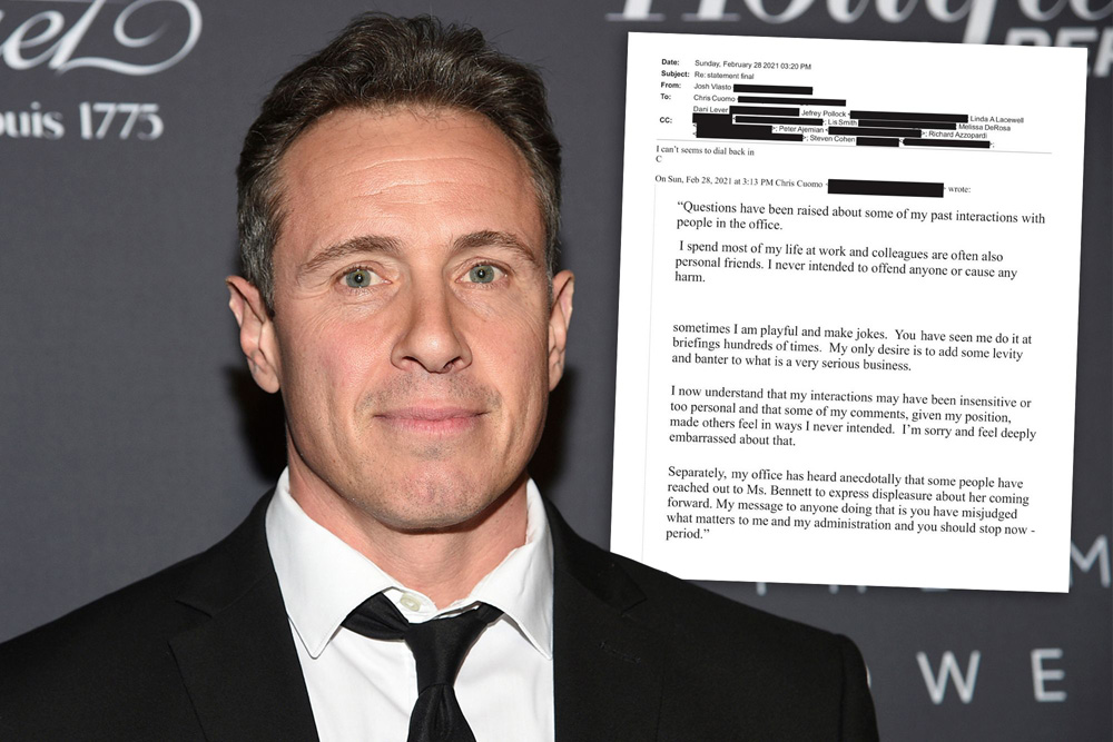 　　圖：克里斯被爆為科莫的道歉信提供意見。\網絡圖片