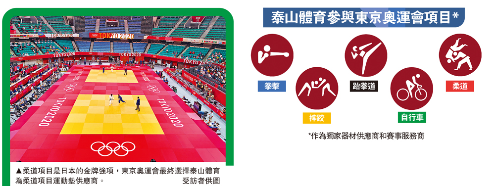 　　圖：柔道項目是日本的金牌強項，東京奧運會最終選擇泰山體育為柔道項目運動墊供應商。\受訪者供圖