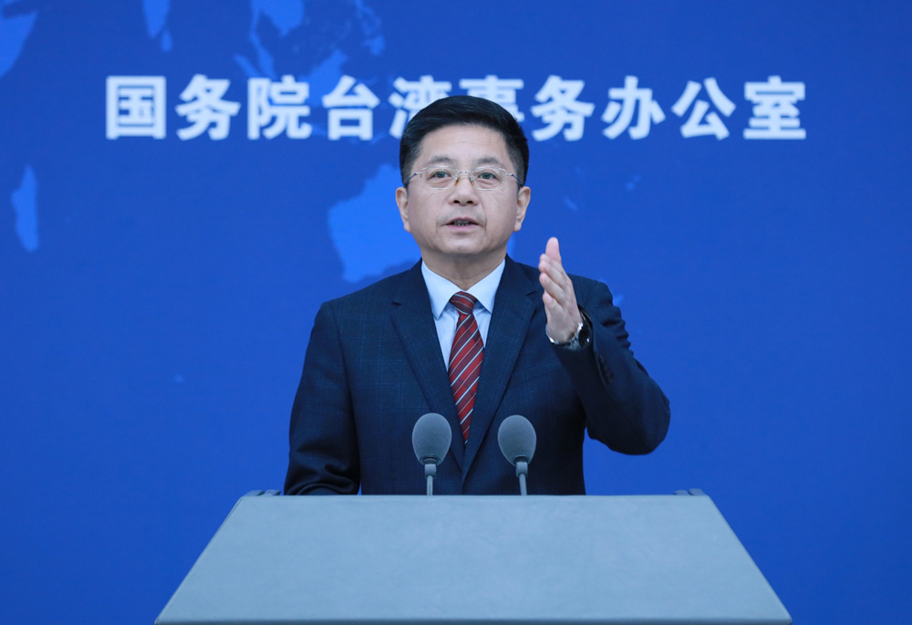 　　圖：國台辦發言人馬曉光批評美台勾連。\中新社