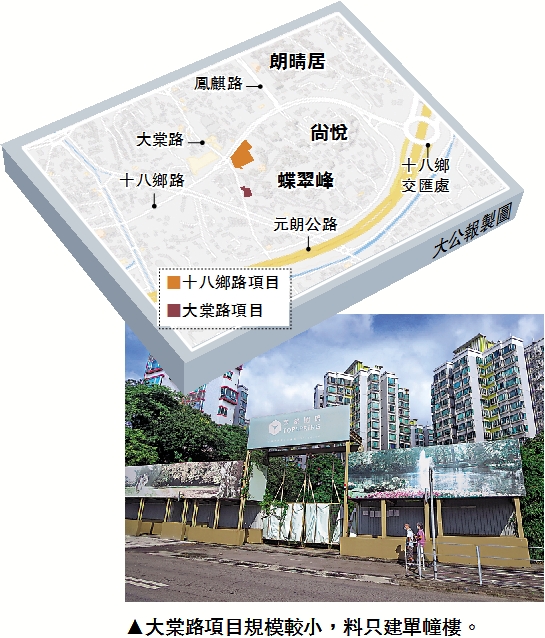 　　圖：大棠路項目規模較小，料只建單幢樓。