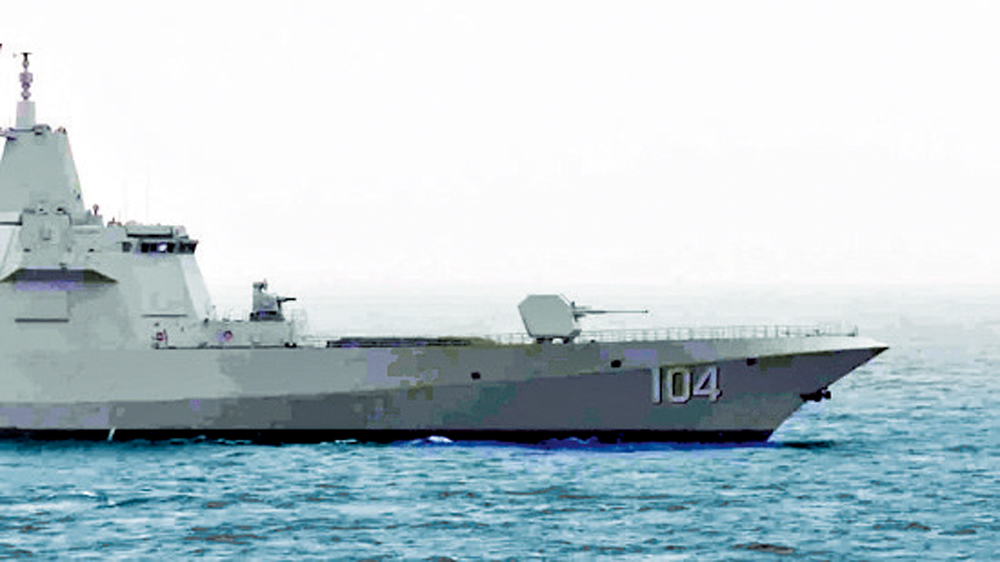 　　圖：舷號104，但未公布艦名的055型驅逐艦。\網絡圖片