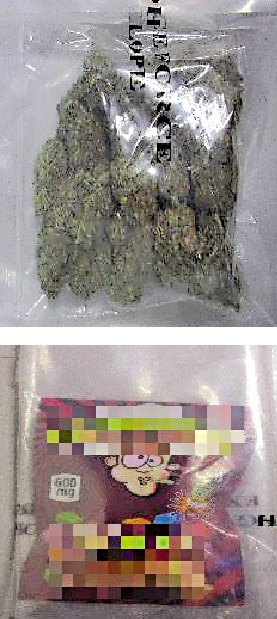 　　圖：警方上周展開代號「沙鷗」的打擊毒品行動，檢獲大麻類毒品（上圖），總值約196萬元。部分大麻毒品包裝成糖果（下圖）。