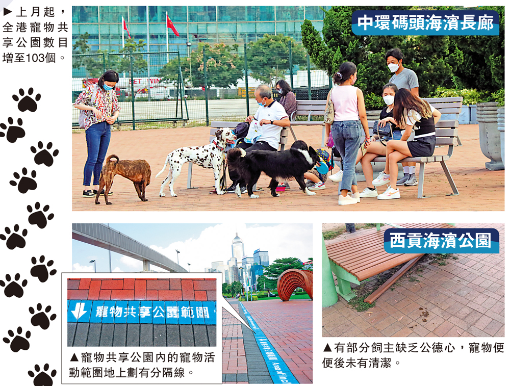 圖:上月起,全港寵物共享公園數目增至103個。