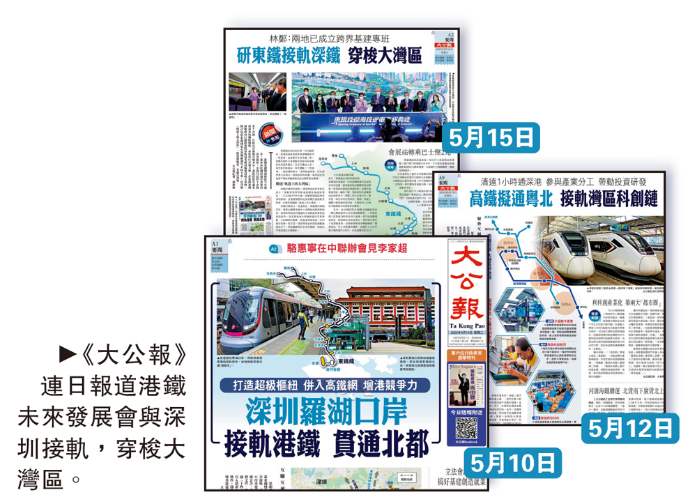 融合發展/東鐵接軌大灣區 三站待建 - 大公報