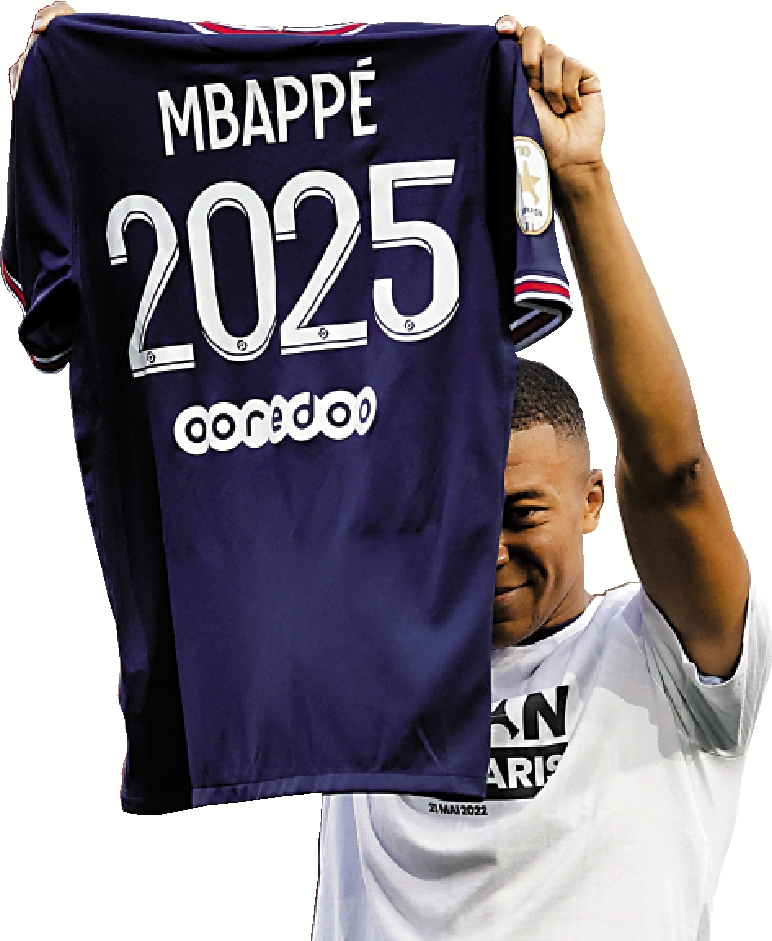 　　圖：基利安麥巴比續約巴黎聖日耳門至2025年。\路透社