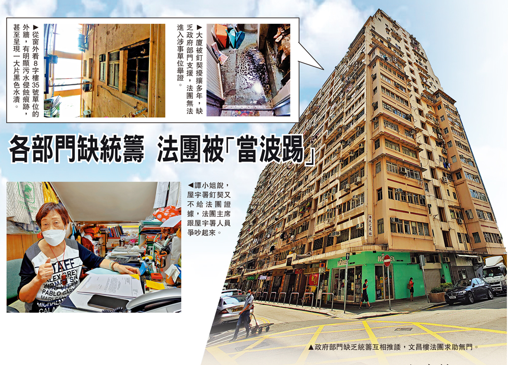 　　圖：政府部門缺乏統籌互相推諉，文昌樓法團求助無門。