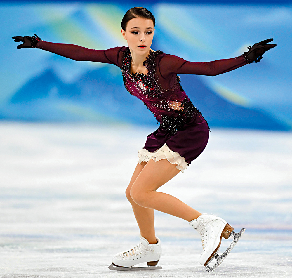 　　圖：謝爾巴科娃在北京冬奧花滑比賽中。