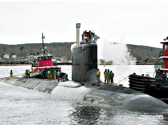 　　圖：「俄勒岡」號3月進入美國海軍新倫敦潛艇基地，準備服役。