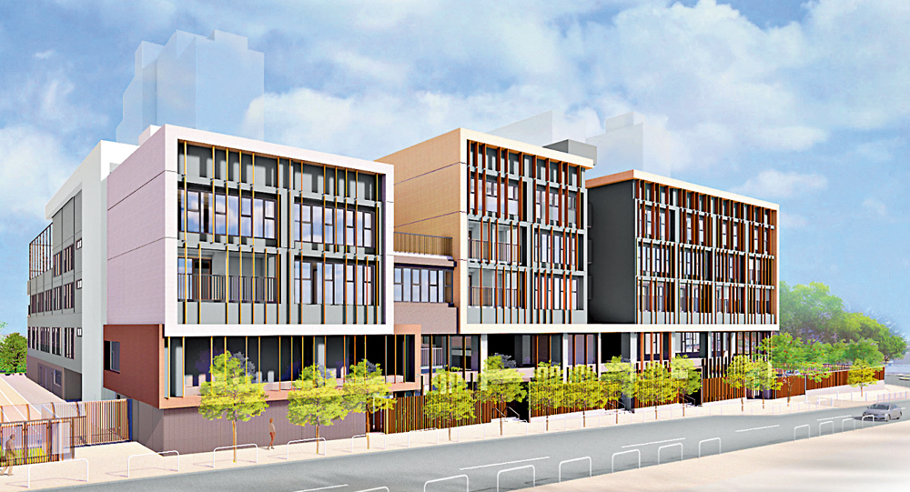 　　圖：在九龍塘聯福道興建的兩所特殊學校，預計可增加480個輕度和中度智障兒童學生學額。\設計圖片