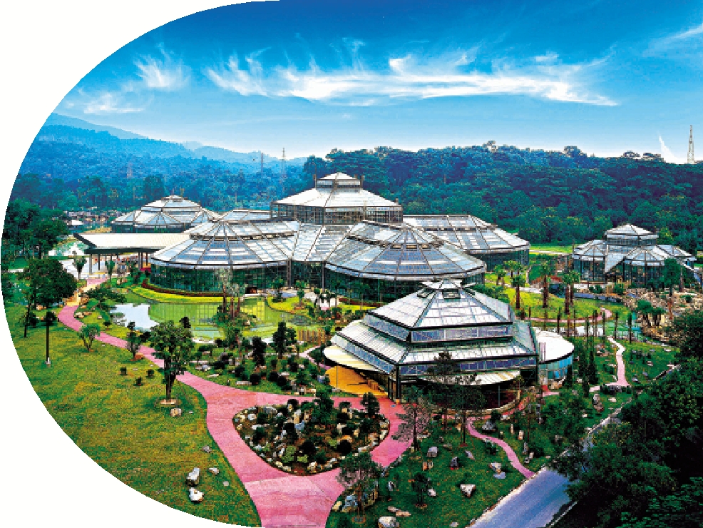 　　圖：華南國家植物園11日在廣州揭牌，成為華南地區首個國家植物園。圖為該植物園的景觀溫室群全景。\受訪者供圖