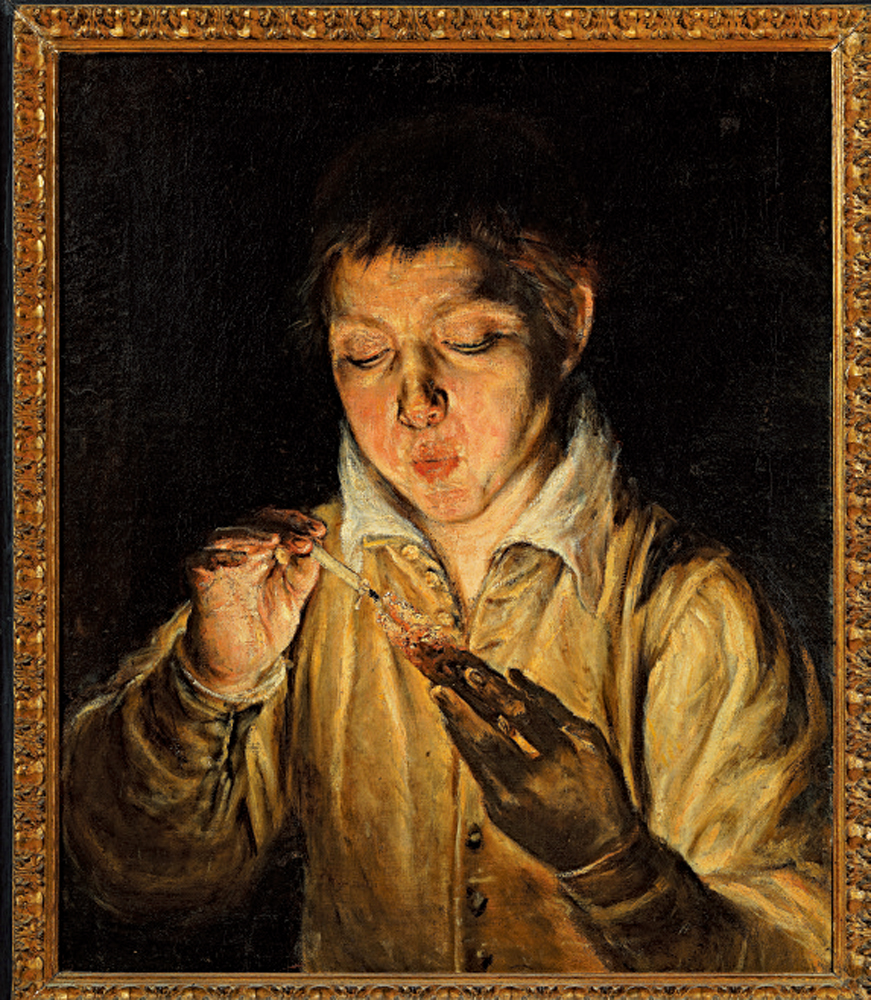 　　圖：艾爾．葛雷柯畫作《吹着餘燼的男孩》。