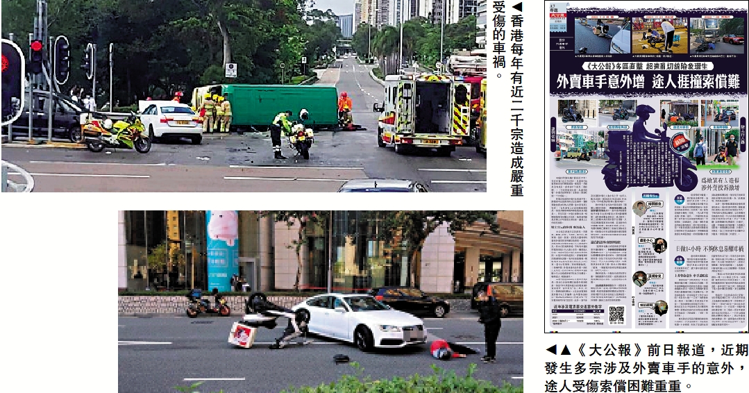 　　圖：香港每年有近二千宗造成嚴重受傷的車禍。