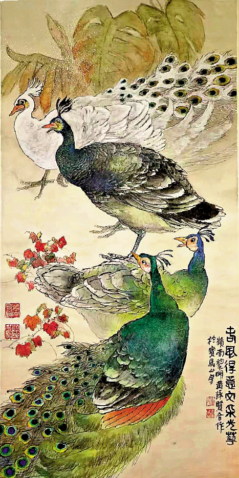 　　圖：黎明與太太黃詠賢聯合創作《春風得意文采光華》。