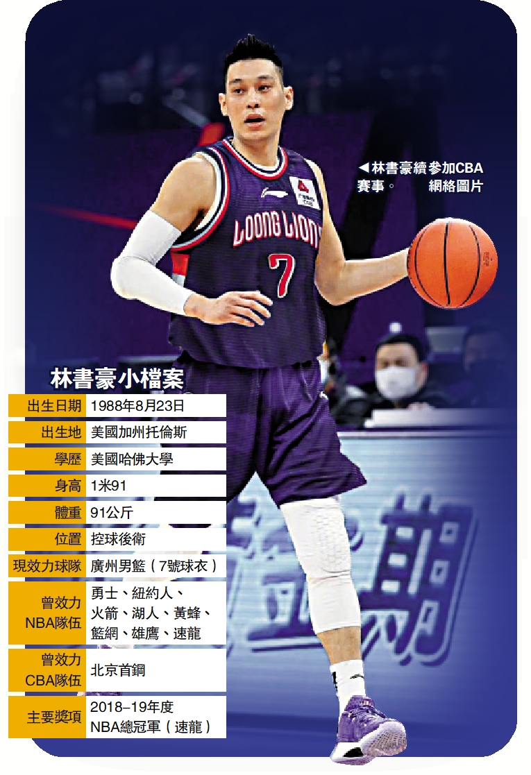 　　圖：林書豪續參加CBA賽事。\網絡圖片