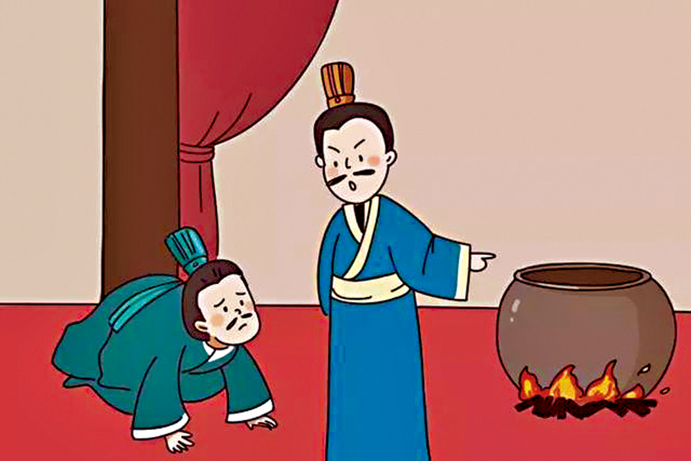 　　圖：唐代酷吏周興刑訊犯人時，把犯人裝進甕中，再用火烤。後來另一酷吏來俊臣用同樣方法來懲治周興。