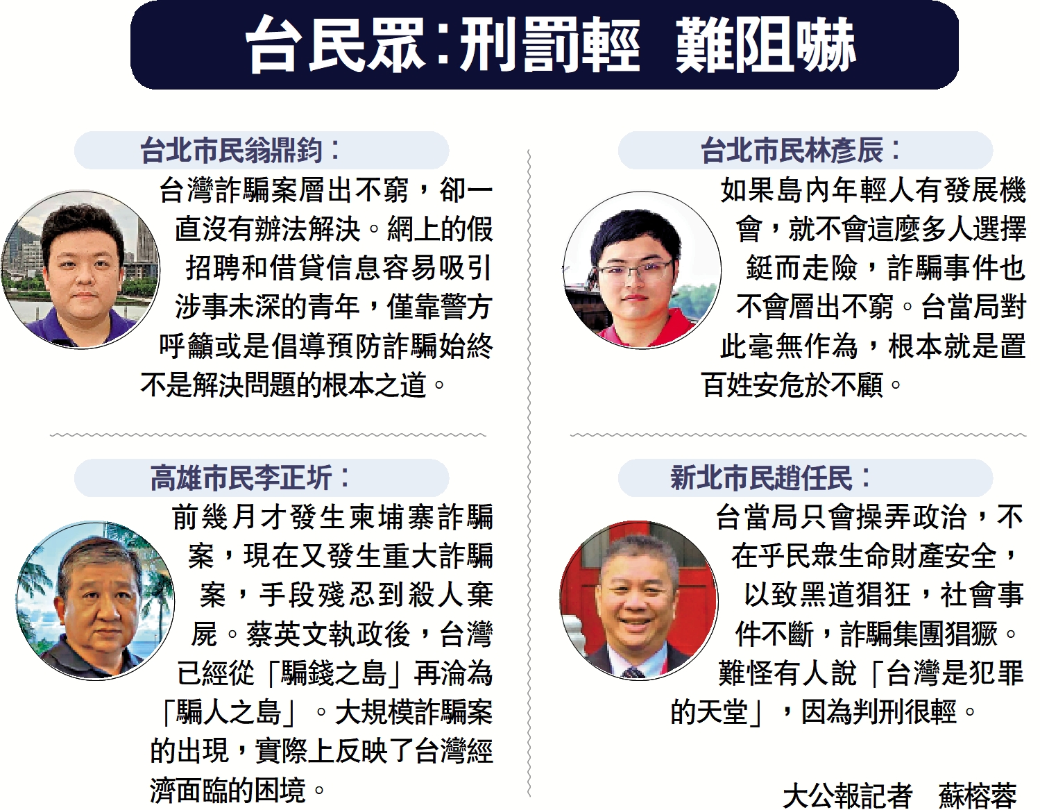 台民眾：刑罰輕難阻嚇- 大公報