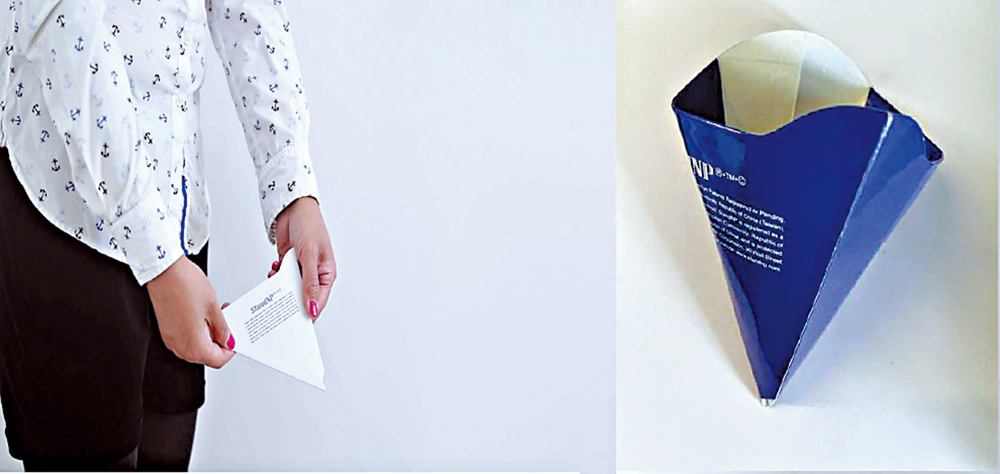　　圖：「女性尿兜」配合公廁提供的紙尿兜，使用時不會沾濕雙手。