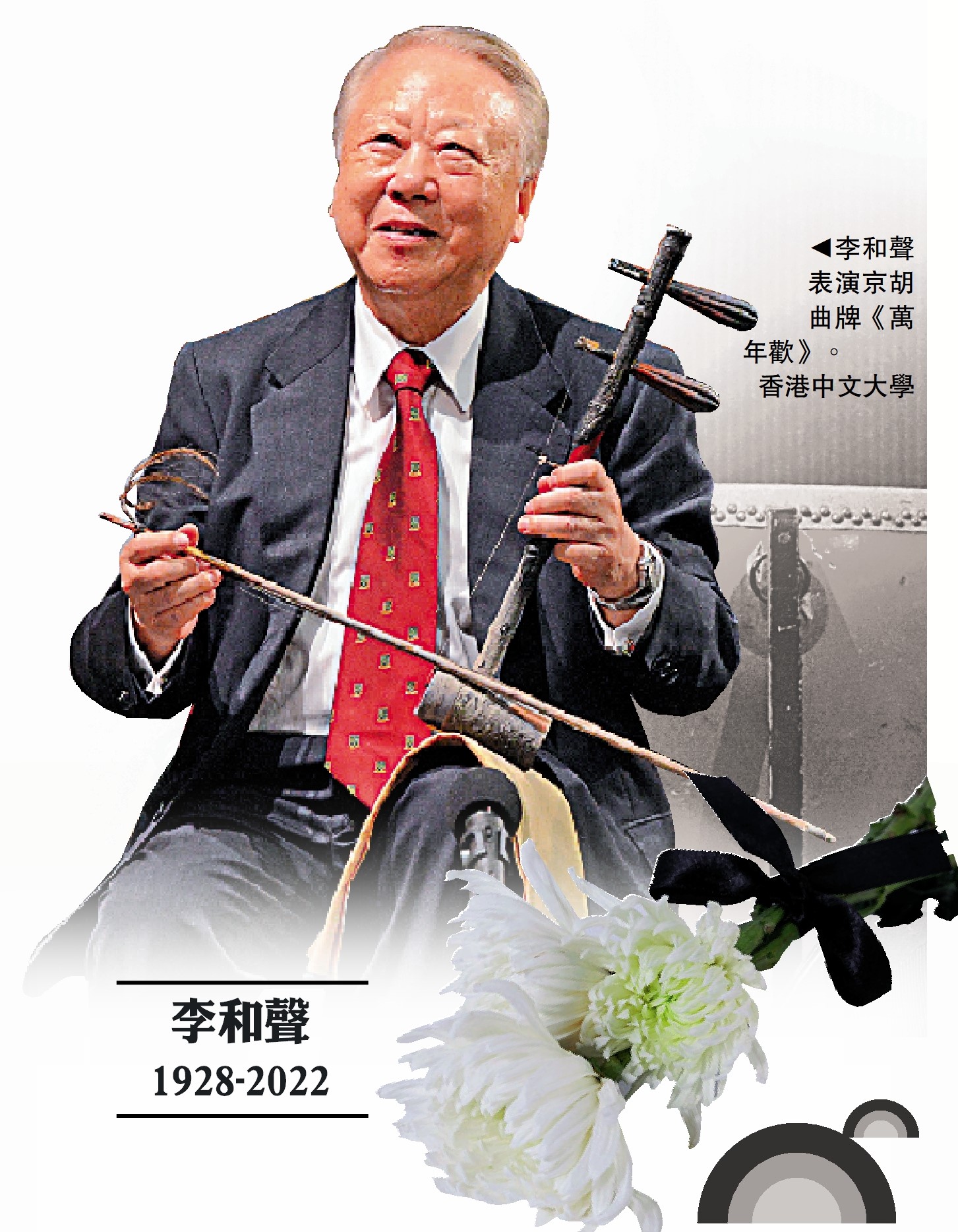 　　圖：李和聲表演京胡曲牌《萬年歡》。\香港中文大學