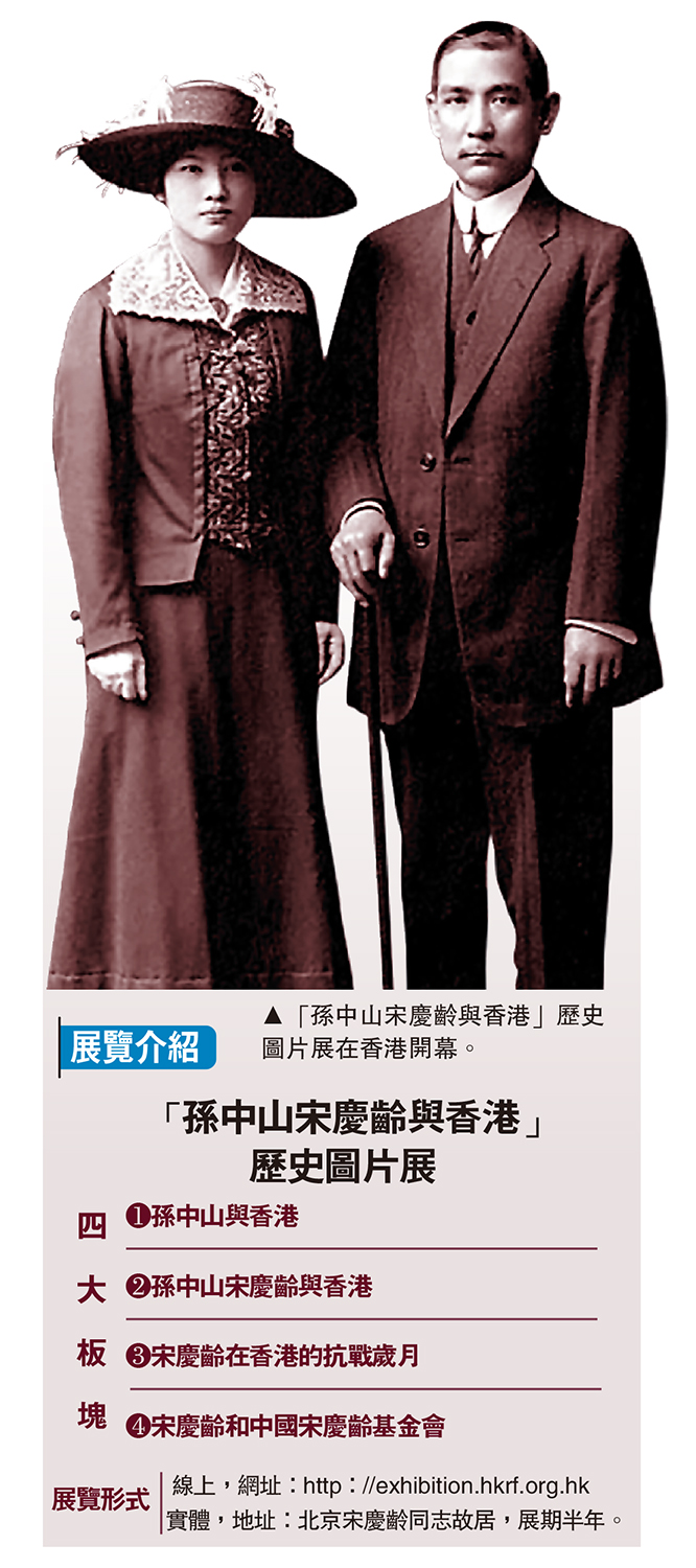 　　圖：「孫中山宋慶齡與香港」歷史圖片展在香港開幕。