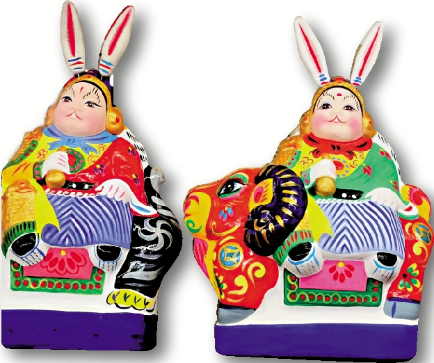 　　圖：一對兒傳統兔兒爺、兔兒奶奶。