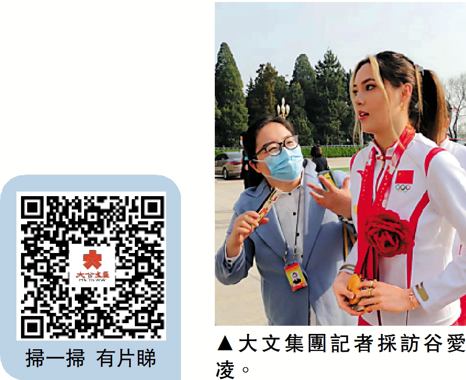 　　圖：大文集團記者採訪谷愛凌。