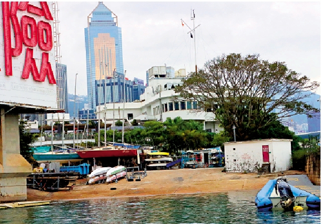 　　圖：「奇力島」現時位於紅磡海底隧道香港島出口附近。