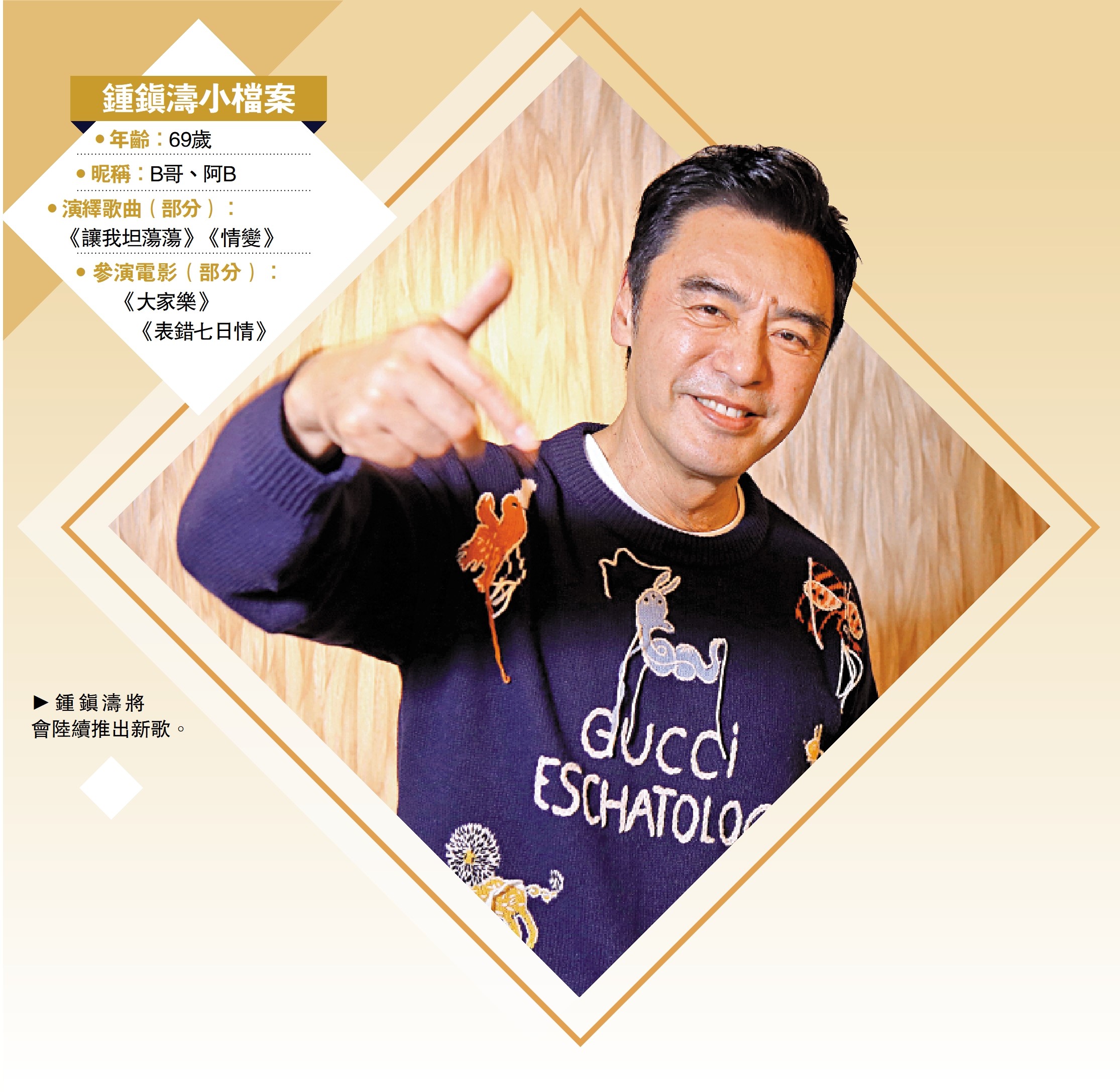 　　圖：鍾鎮濤將會陸續推出新歌。