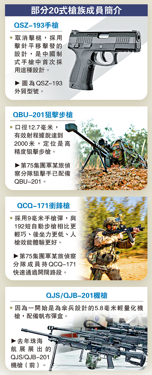 　　圖：部分20式槍族成員簡介