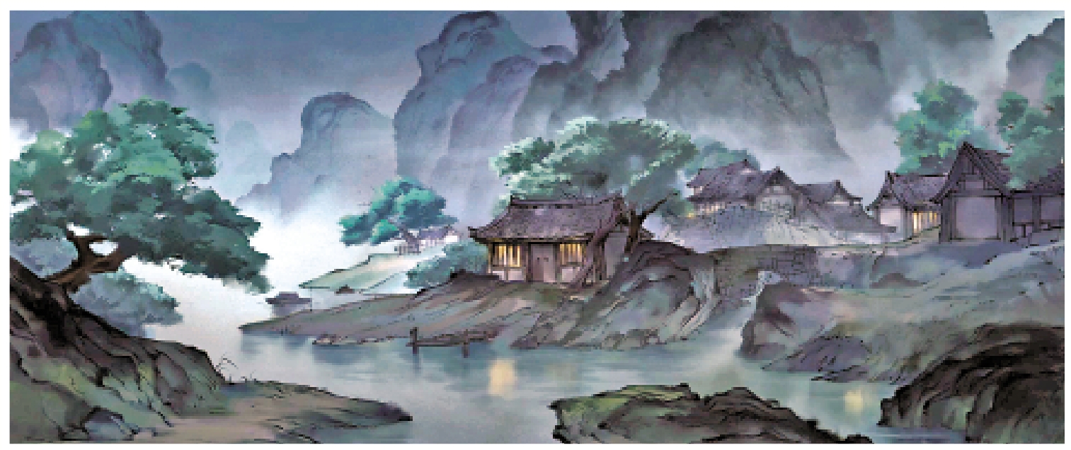 　　圖：《中國奇譚》動畫構圖古風濃郁。